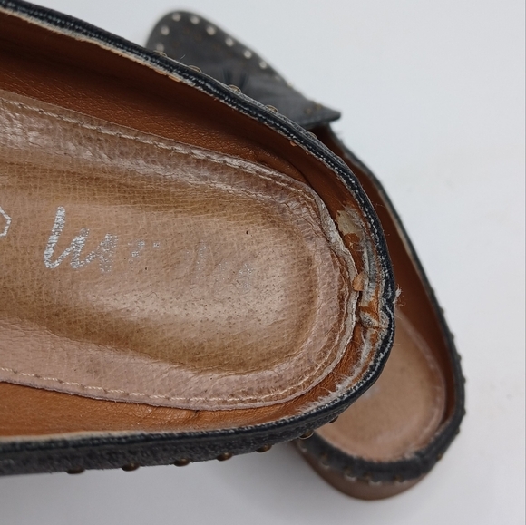 Mi iM Boho Leather Studded Tassel Loafer Flats - Picture 12 of 13